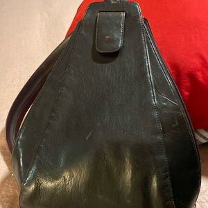 Vintage HOBO International Black Leather Backpack or Shoulder Bag.